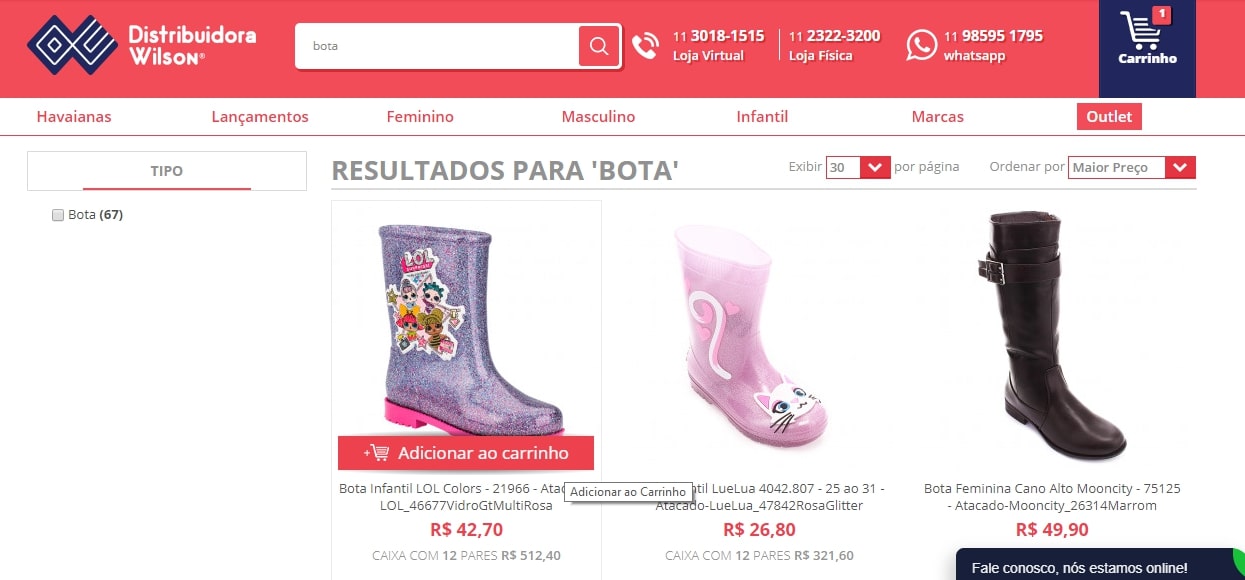 botas para revenda