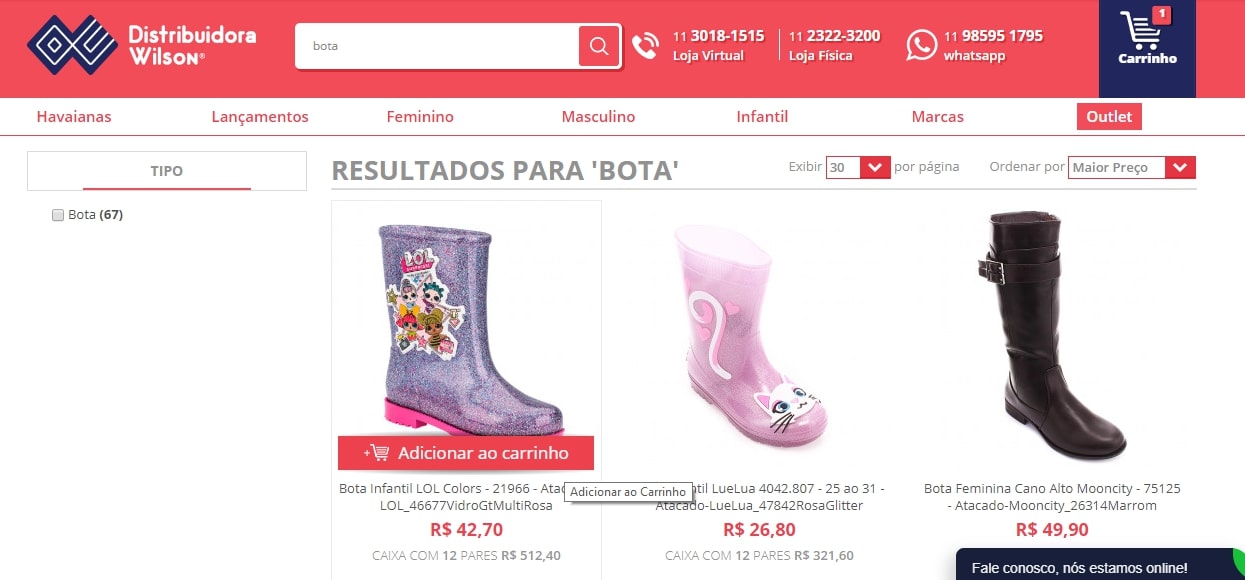 botas femininas para revenda